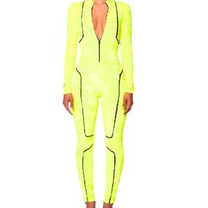*SOLD* MILANO DI ROUGE neon jumpsuit NWT size S